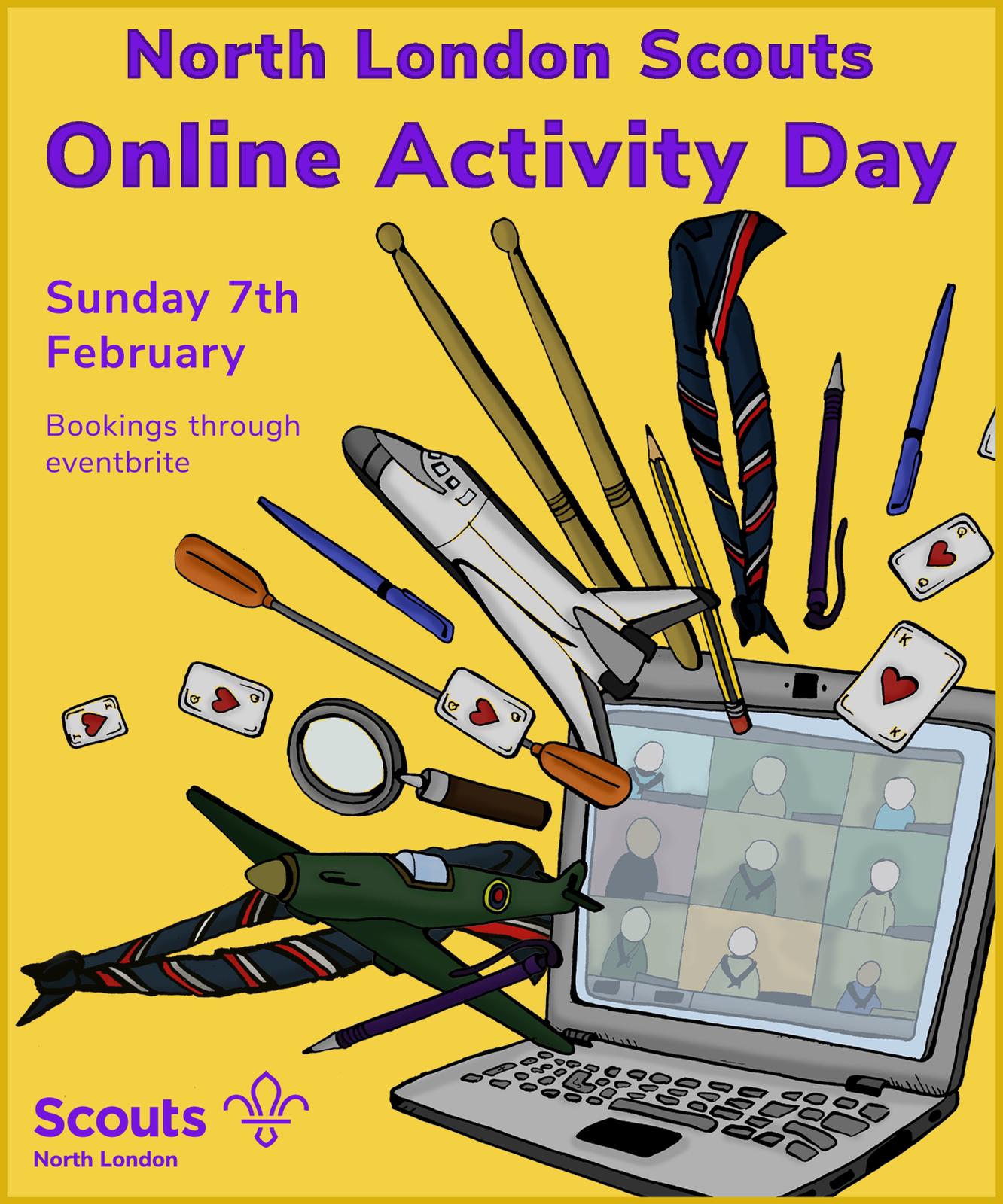 North London Scouts Online Activity Day Poster