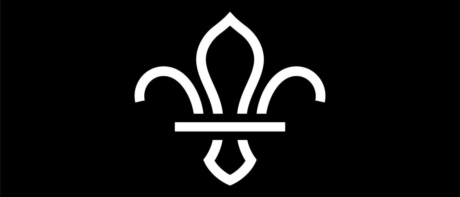 fleur de lis logo with black background